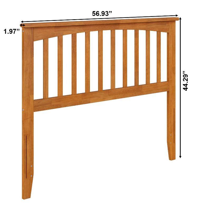 AFI Furnishings Mission Full Solid Wood Headboard with Attachable Charger in Light Toffee