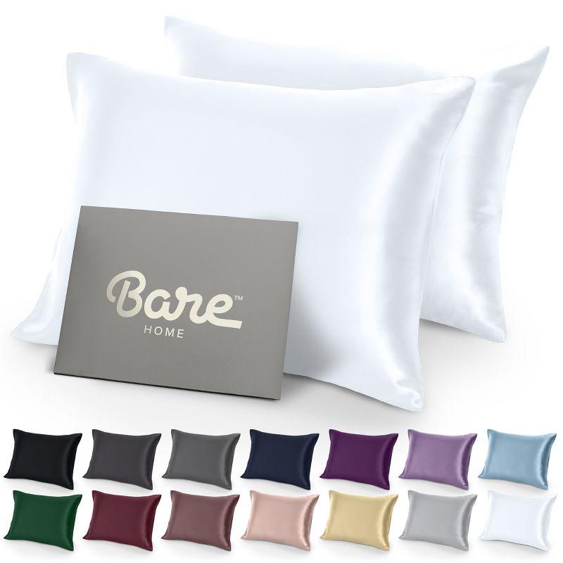 2 Pcs Satin Pillowcase Set for Hair and Skin by Bare Home