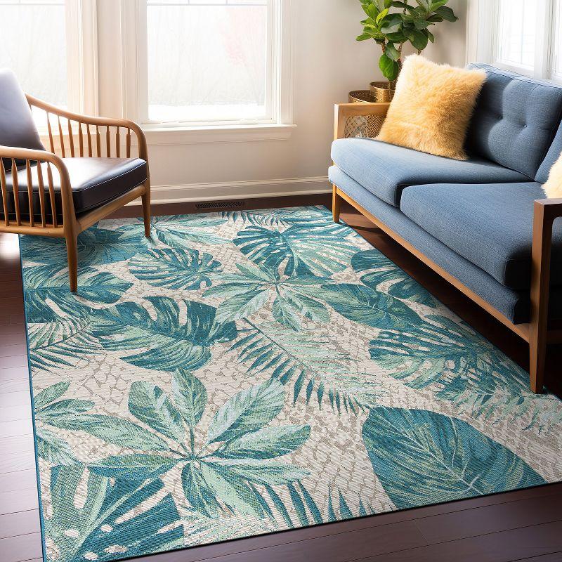 World Rug Gallery Contemporary Tropical Floral Indoor/Outdoor Area Rug