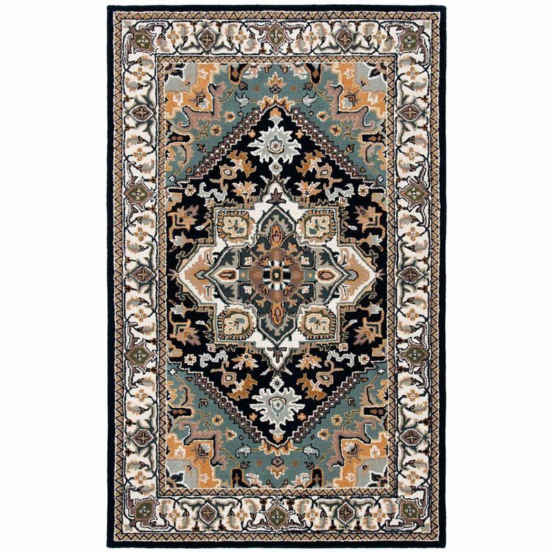 Heritage HG625 Handmade Area Rug - 5'x8' - Navy/Ivory - Safavieh