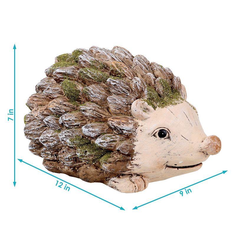 Hazel the Hedgehog 7" Brown Ceramic Outdoor Statue