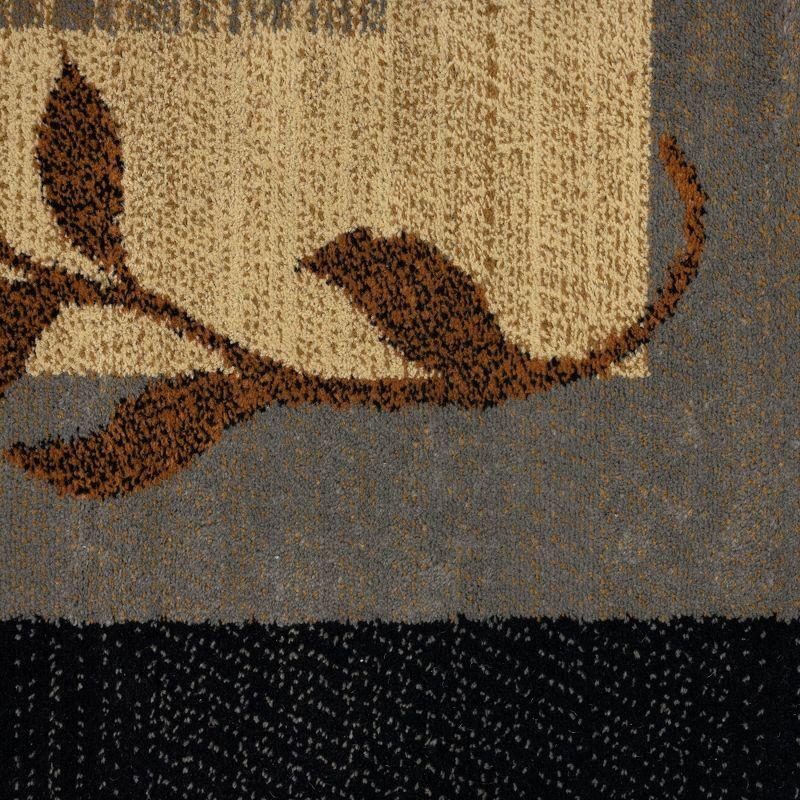 Home Dynamix Royalty Clover Contemporary Geometric Border Runner Area Rug, Black/Blue, 1'9"x7'2"