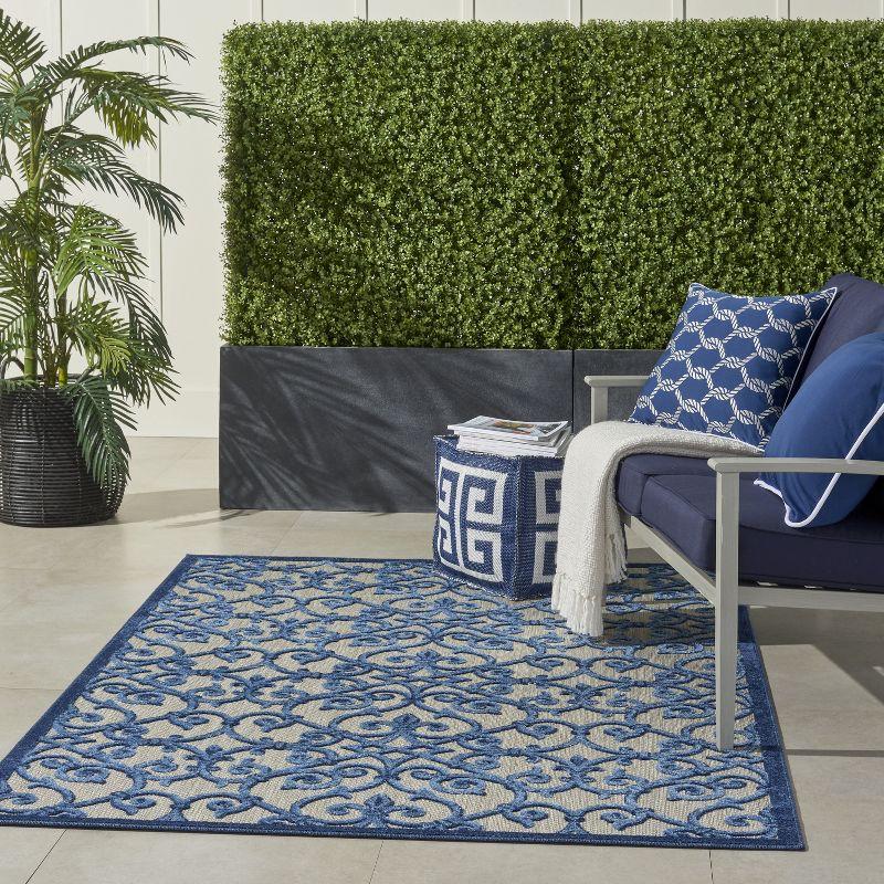 Nourison Aloha Contemporary Scroll Outdoor Rug