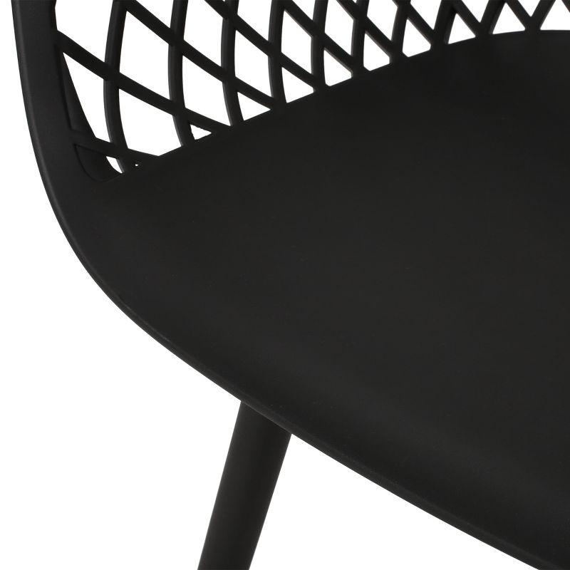 Christopher Knight Home Poppy Modern Resin Dining Chairs, Black