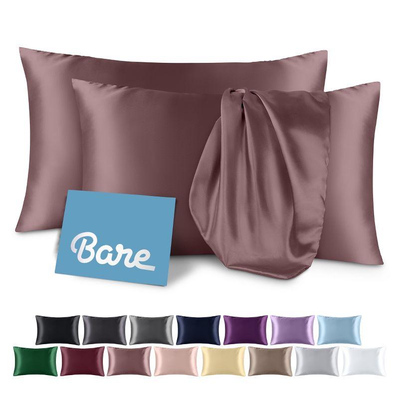 Bare Home Soft Poly Satin Pillowcase Set