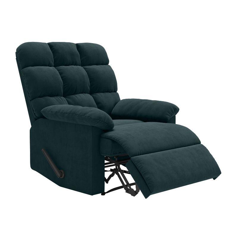 Microfiber Wall Hugger Side Lever Recliner with Padded Arms Blue - Prolounger