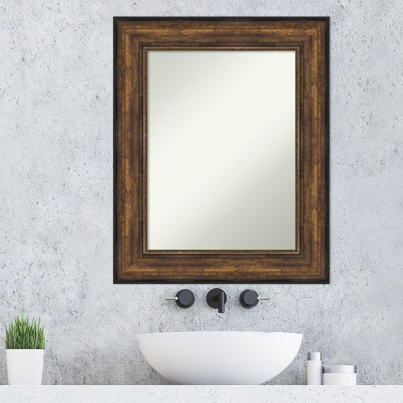 Amanti Art Ballroom Bronze Non-Beveled Bathroom Wall Mirror 31.5 x 25.5 in.