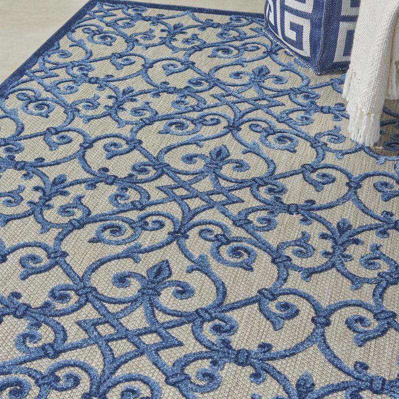 Nourison Aloha Contemporary Scroll Outdoor Rug