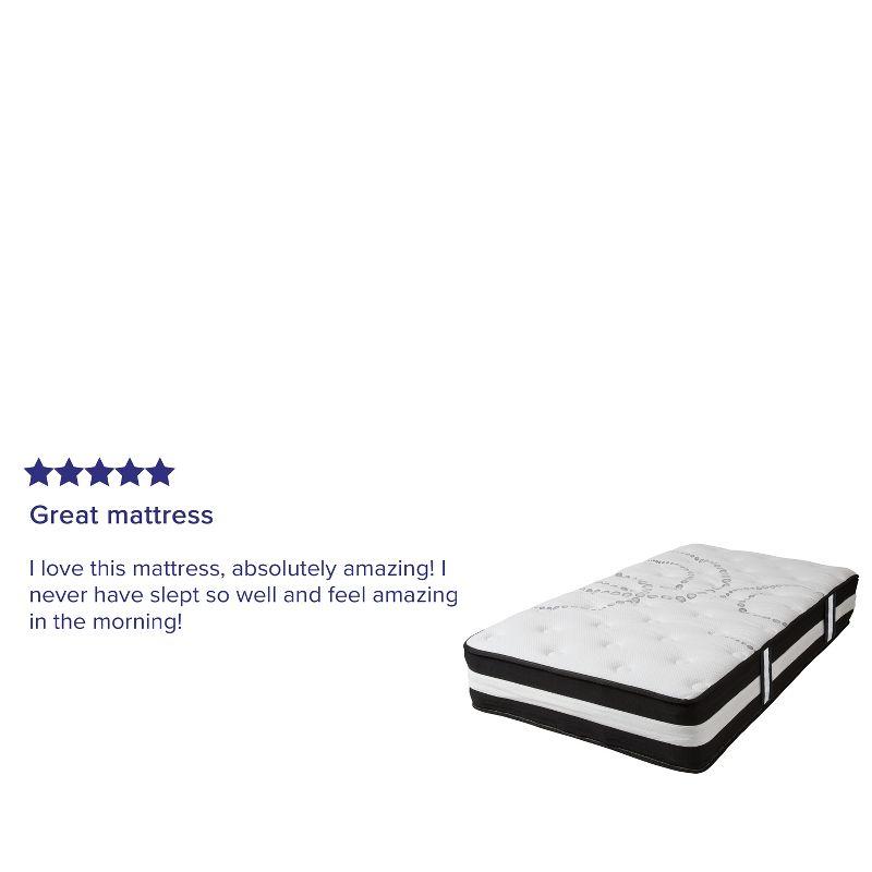 Emma and Oliver 12 Inch CertiPUR-US Certified Hybrid Pocket Spring Mattress, Twin Mattress in a Box - Premium Mattress