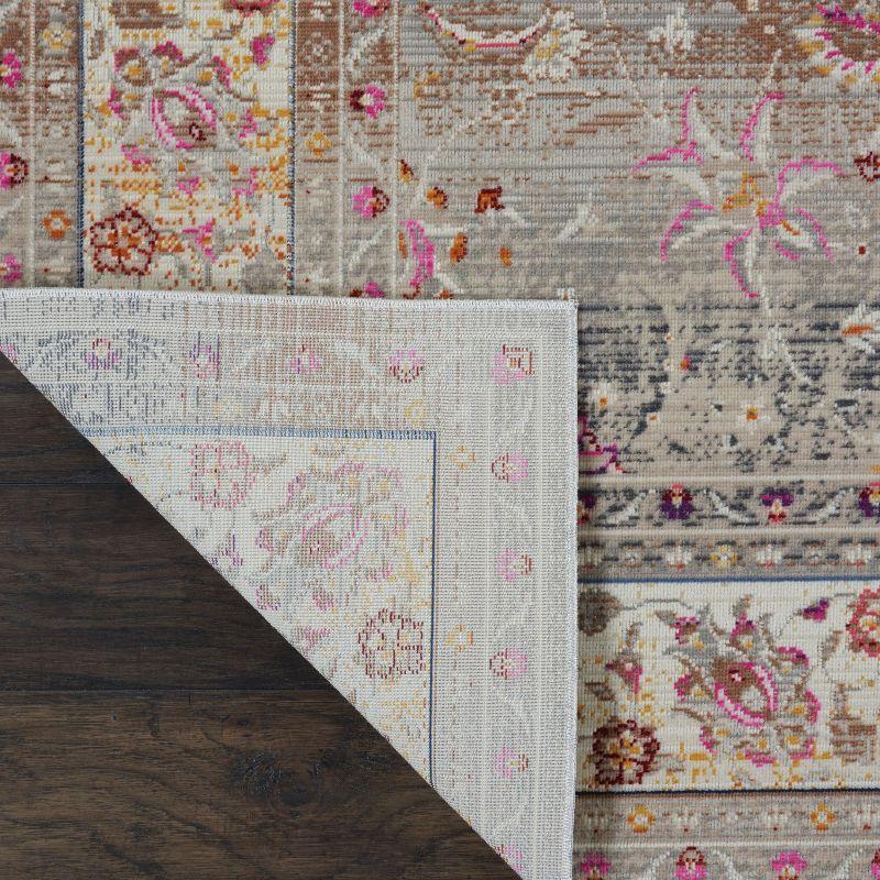Nourison Vintage Kashan VKA01 Gray/Ivory/Pink Indoor Area Rug - 5'3 x 7'10