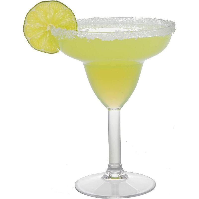 Clear Tritan Unbreakable Stemmed Margarita Glasses Set of 8