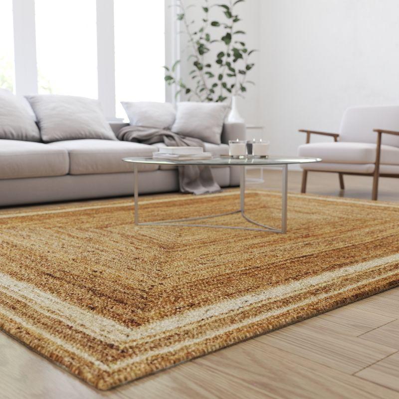 Coastal Cottage Braided Jute 8' x 10' Area Rug in Natural