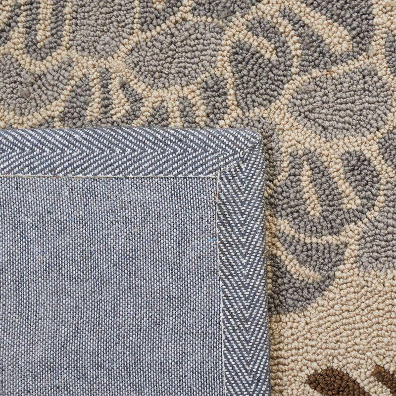 Four Seasons FRS391 Hand Hooked Indoor Area Rug - Grey - 4'x6' - Safavieh