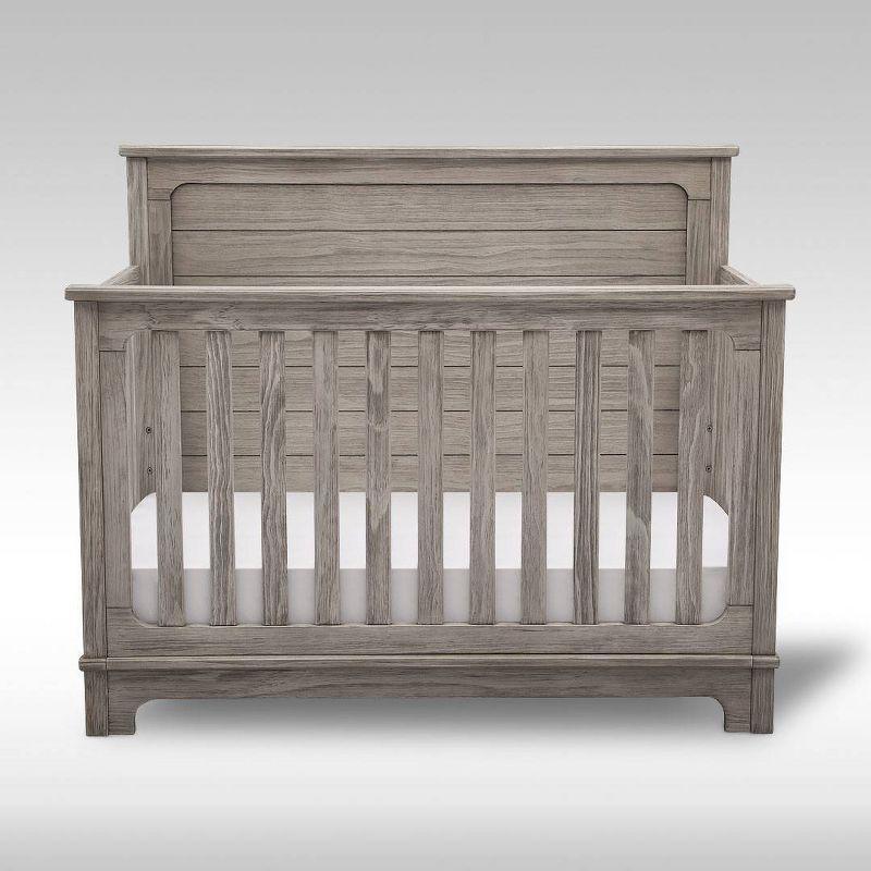 Rustic Gray Wooden 4-in-1 Convertible Baby Crib