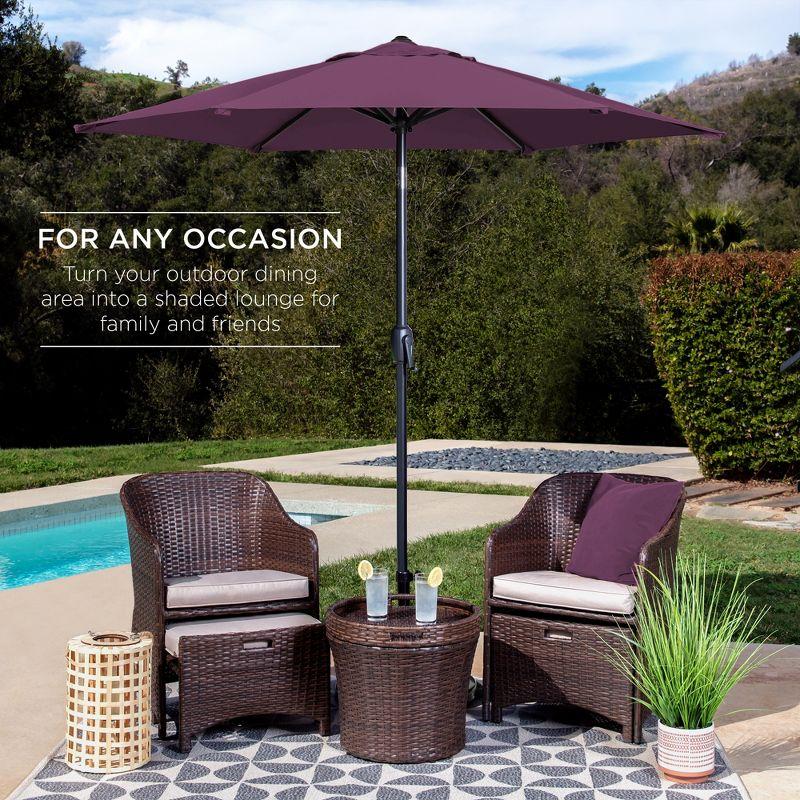 Best Choice Products 7.5ft Heavy-Duty Outdoor Market Patio Umbrella w/ Push Button Tilt, Easy Crank - Amethyst Purple