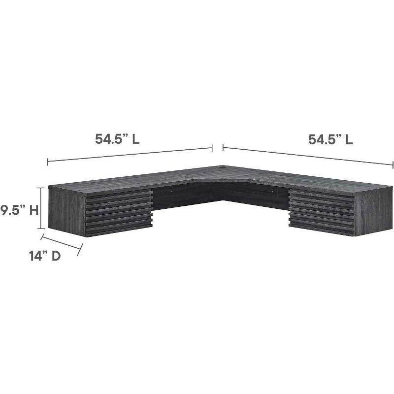 Modway Render Wall Mount Corner Office Desk