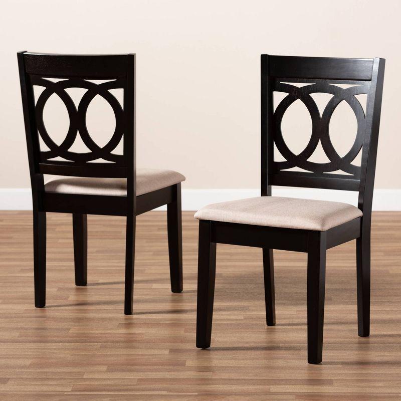 Espresso Brown and Chocolate Upholstered Wood Dining Chair Set