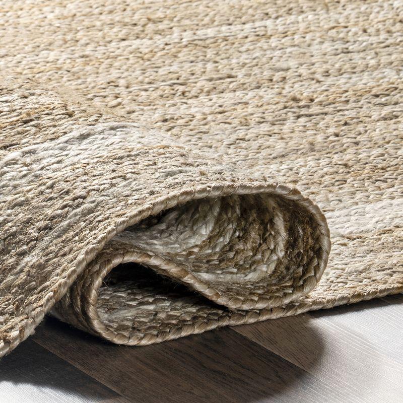 nuLOOM Rikki Coastal Braided Jute Area Rug, Runner 2' 6" x 10', Off White