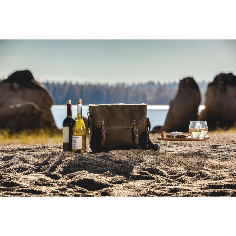 Legacy Adventure Wine Tote Bag with Wine Glasses and Mini Table Khaki