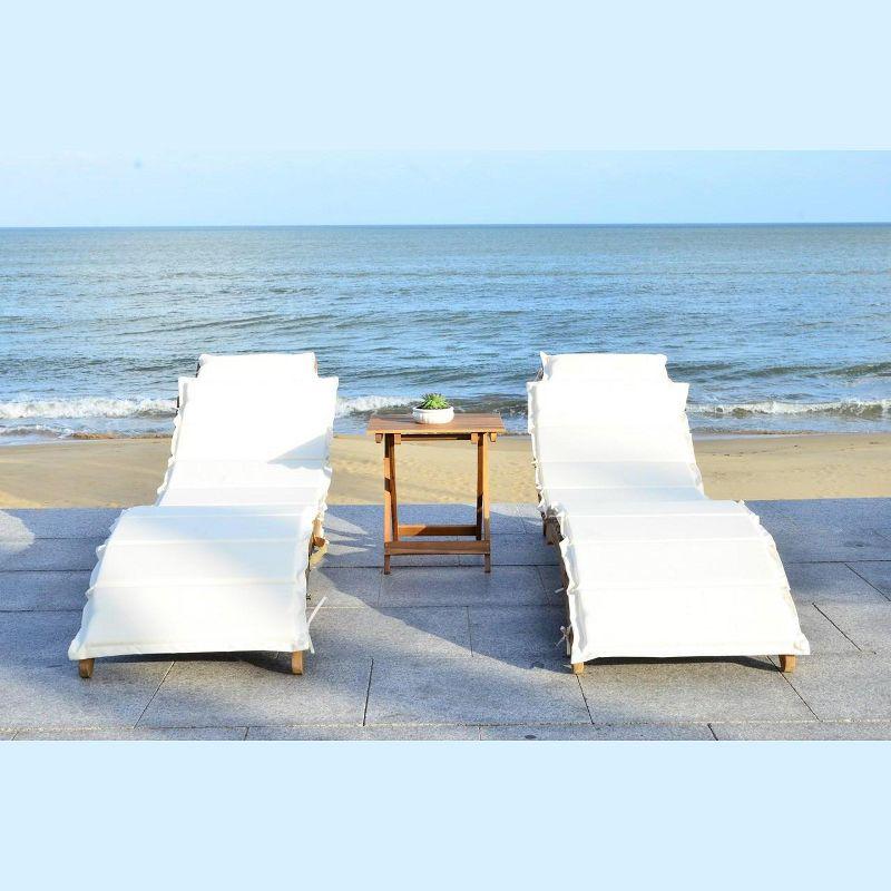 Pacifica 3 Piece Patio Outdoor Lounge Set  - Safavieh