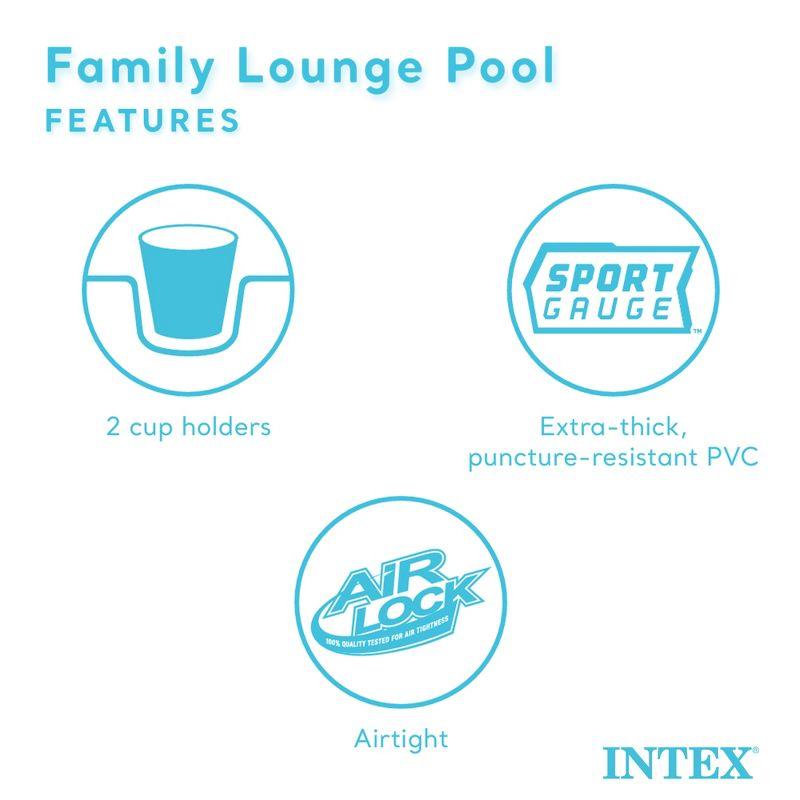 Intex Swim Center Inflatable Family Lounge Pool with Built In Bench and 8' Cover