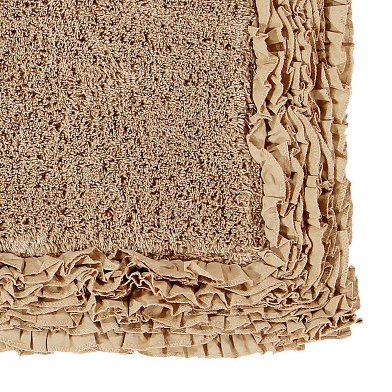 Better Trends Shaggy Boader 100% Cotton Tufted Non- Slip Backing Bath Rug 20" x 60" Runner - Beige