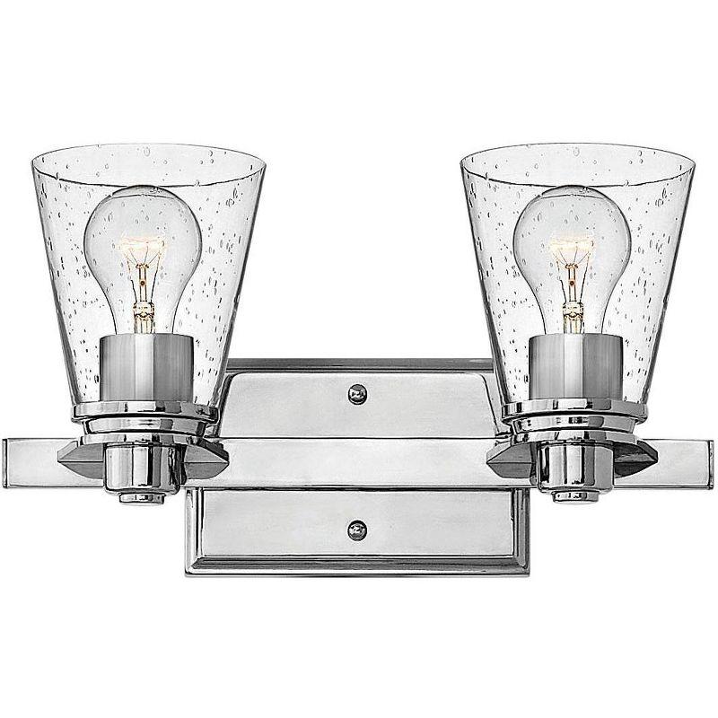 Elegant Chrome 2-Light Wall Sconce with Clear Seedy Glass