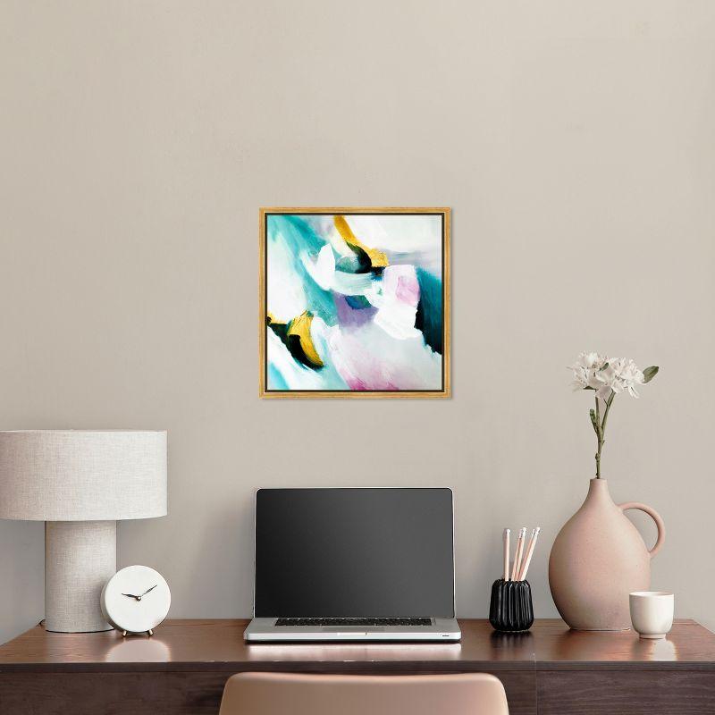 Art Remedy Art Remedy Still Violas Framed Blue Abstract 1 Piece Canvas Wall Art 56586