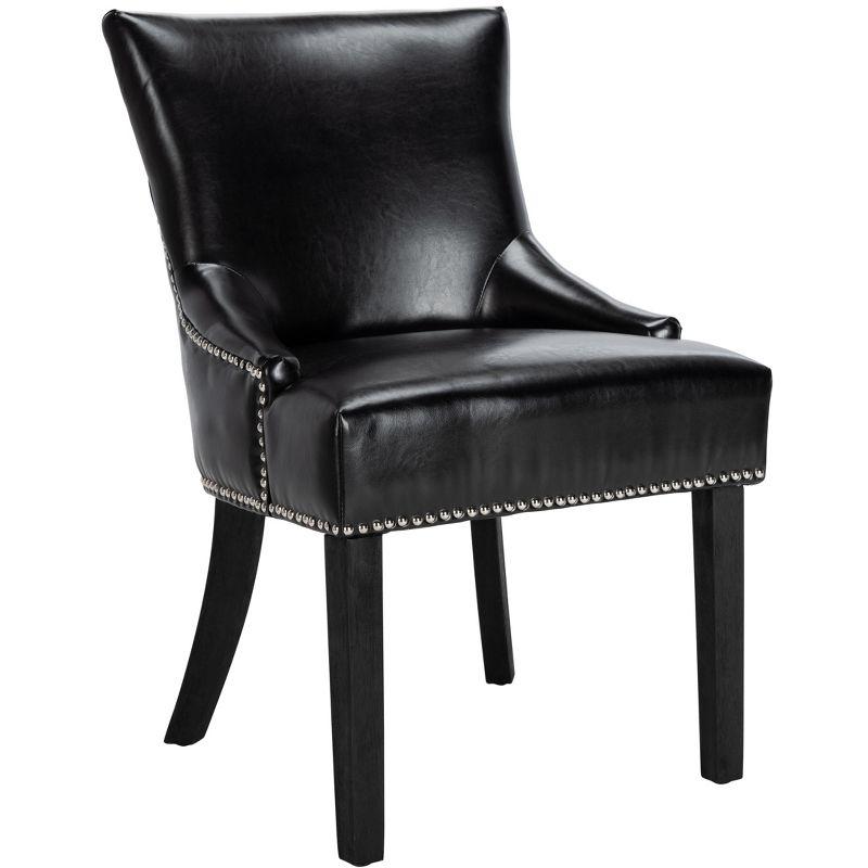 Lotus Kd 19" H Dining Chair With Nail Head Trim (Set of 2) - MCR4700 - Black - Safavieh Couture