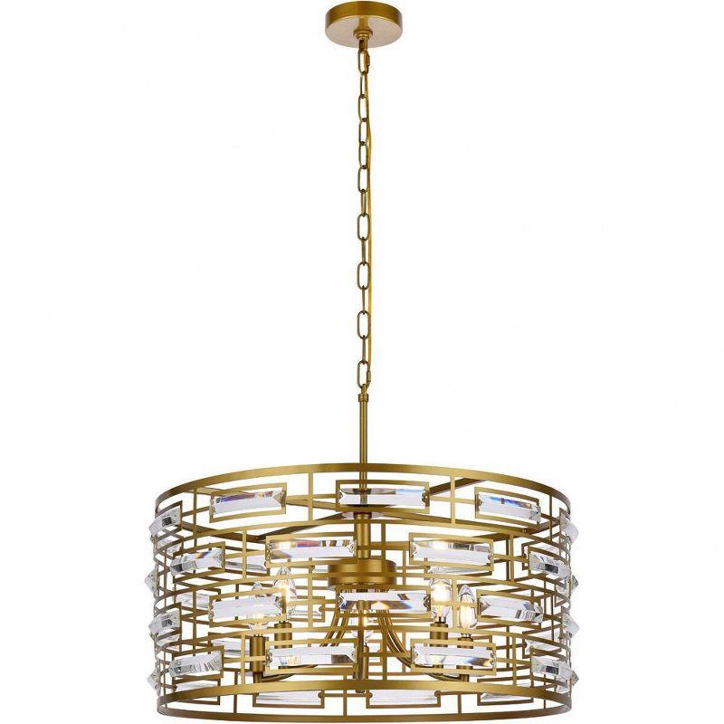 Elegant Lighting Kennedy 5 - Light Pendant in  Brass