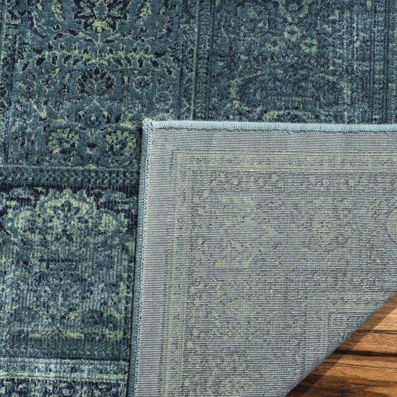 Turquoise Viscose 9' x 12' Reversible Rectangular Rug