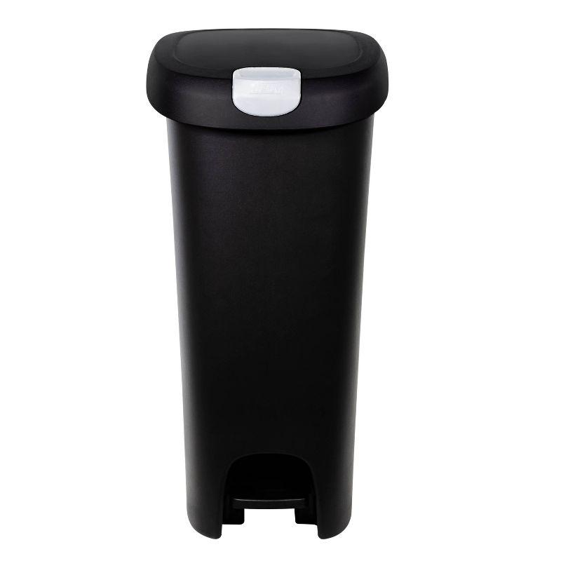 Hefty 12.3gal Slim Step Trash Can with Locking Lid Black