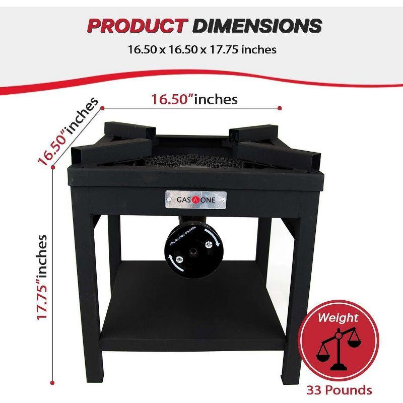 GasOne 275,000 BTU Propane Burner Cooker With Regulator with Steel Braided Hose For Outdoor Cooking, Turkey Fry