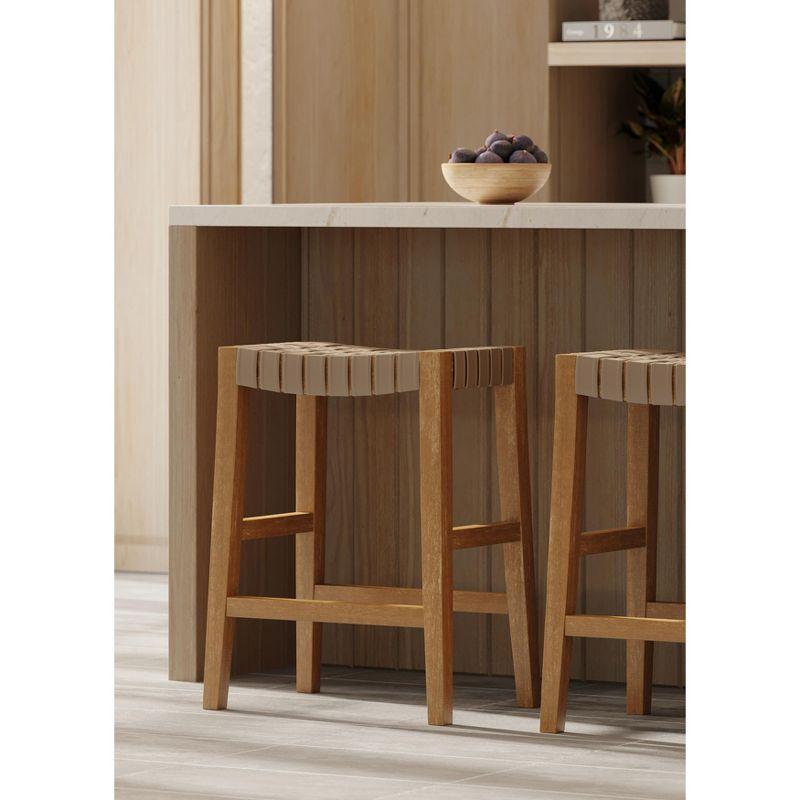 Maven Lane Maven Lane Emerson Kitchen Stool with Vegan Leather Upholstery