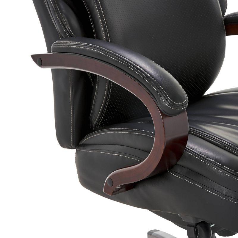 Ergonomic High-Back Black Leather Executive Swivel Chair with AIR Lumbar Support