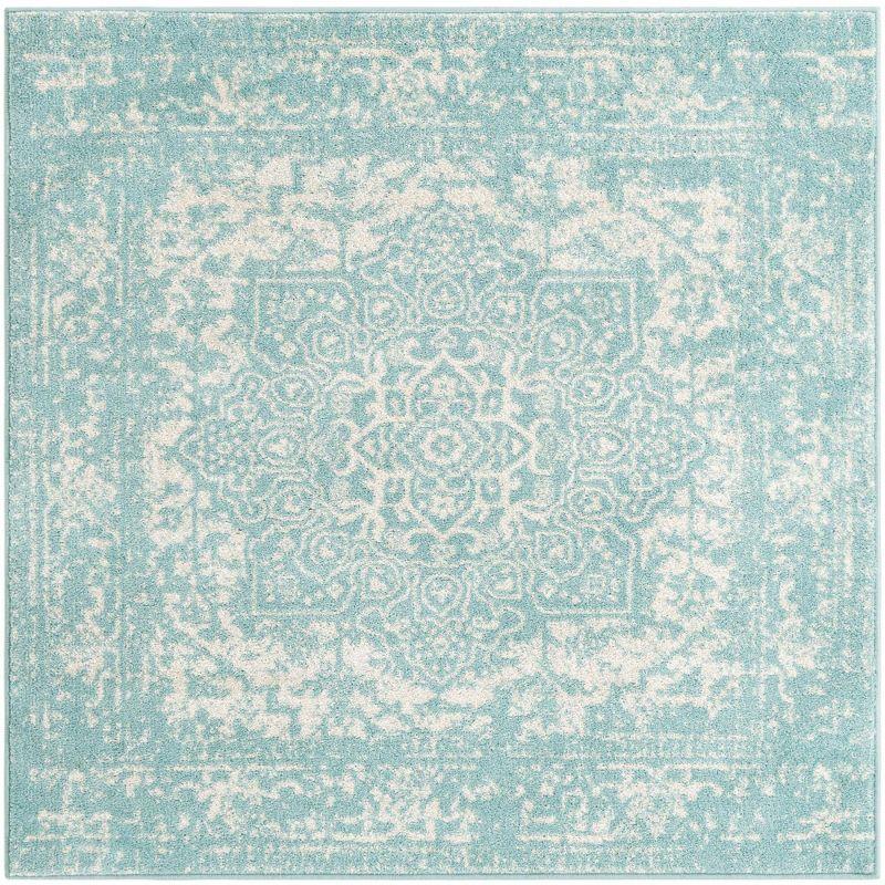 Unique Loom 5' 3 x 5' 3 Square Aqua Richmond Medallion Area Rug