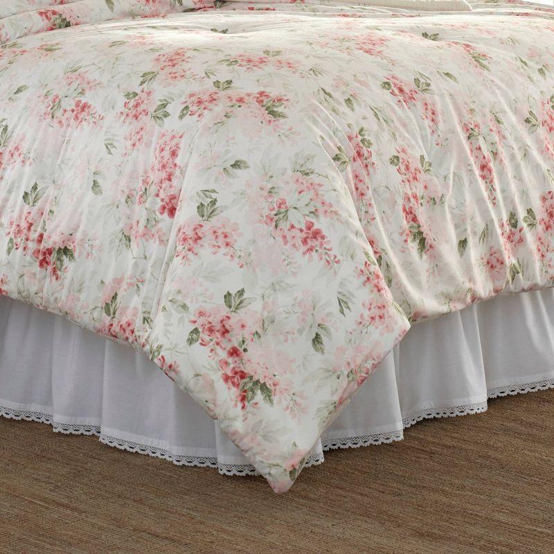 Full White Cotton Reversible Floral Comforter Set