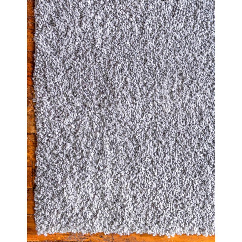 Davos Shag Sterling Gray 8' Square Synthetic Area Rug