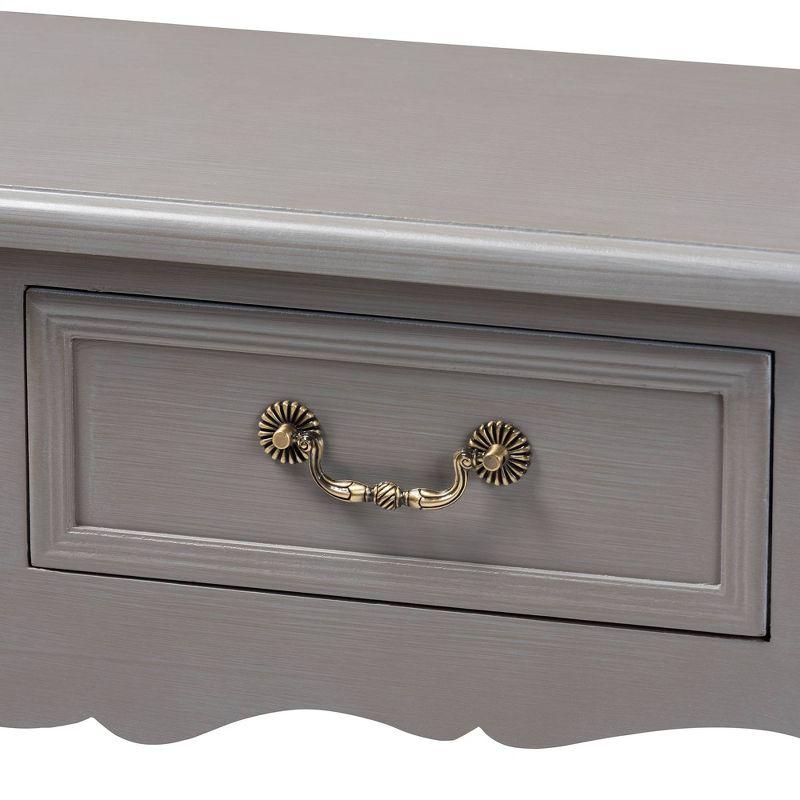 Capucine Finished Wood 2 Drawer Console Table Gray - Baxton Studio: Elegant Entryway Storage, Cabriole Legs