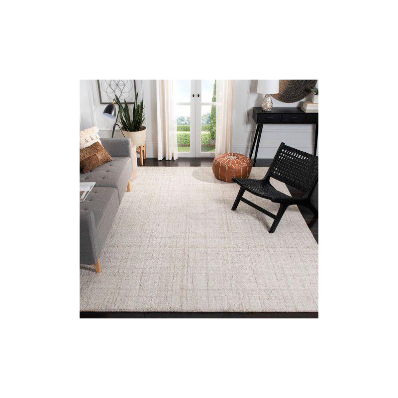 Abstract ABT141 Handmade Indoor Area Rug - Ivory/Beige - 8'x8' - Safavieh