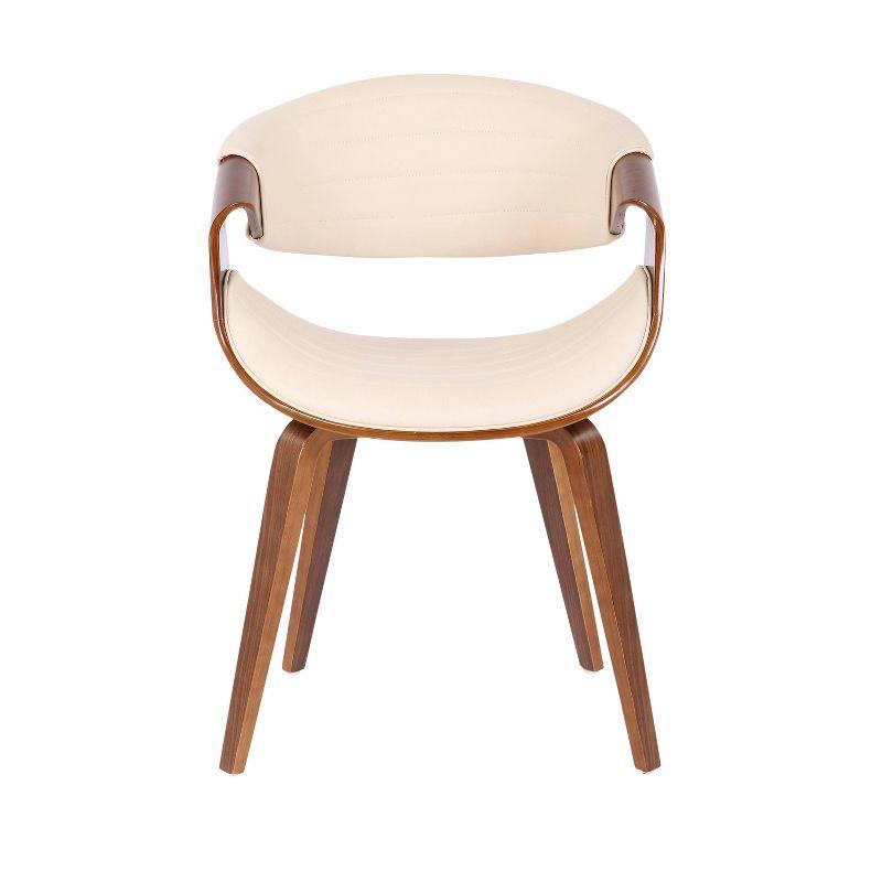 Symphony Mid-Century Modern Dining Accent Chair Walnut/Cream - LumiSource: Upholstered, Wood Legs, 250lb Capacity