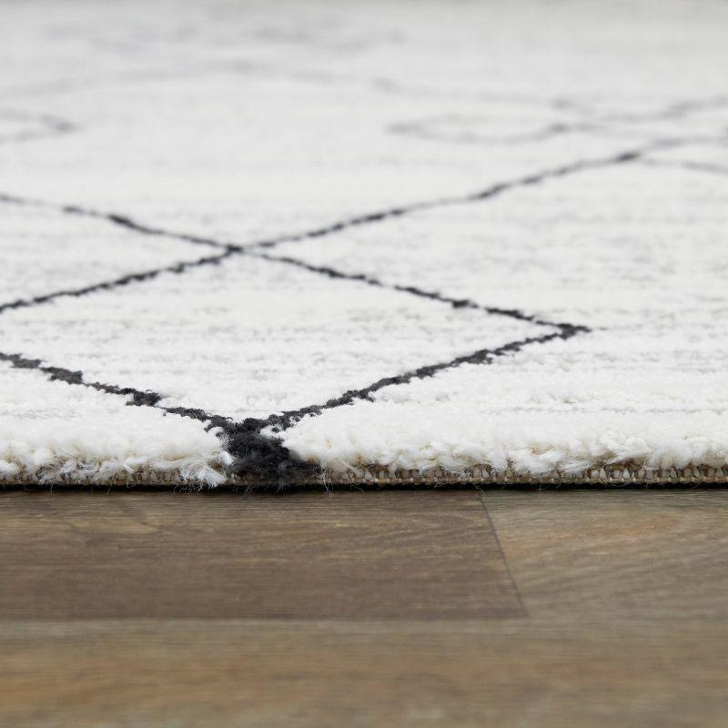 5'3"x7' Alberto Transitional Geometric Rug White: Fade & Stain-Resistant, Low Pile, Indoor - Balta Rugs
