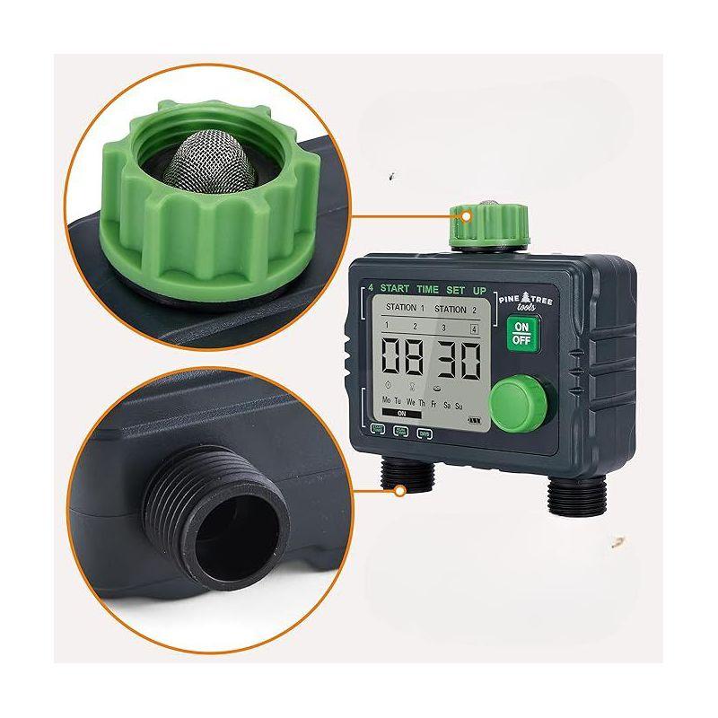 Programmable Black and Green 2-Outlet Hose Timer