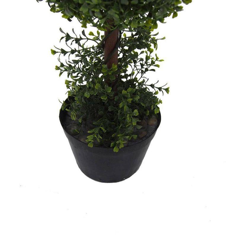 Vickerman 36" Artificial Boxwood In Nursery Pot: Faux Topiary Plant for Indoor/Outdoor Decor, Polyethylene, UV Resistant