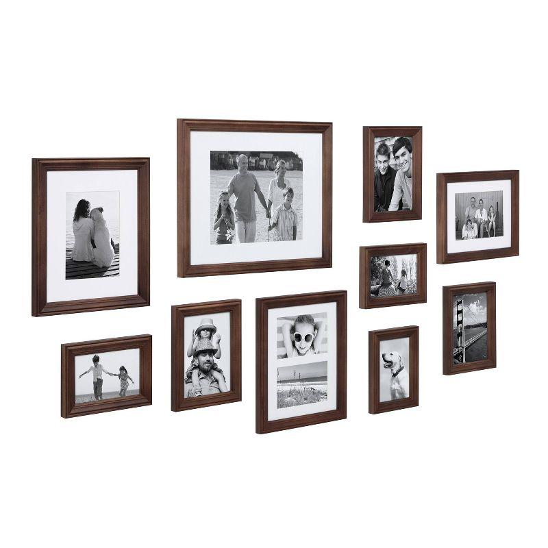 Bordeaux Timeless Espresso Wood Gallery Wall Frame Set, 10 Pieces