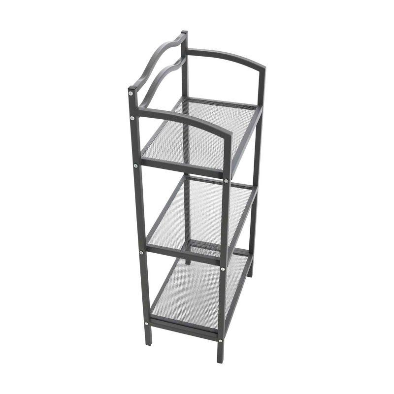 Gray Metal 3-Tier Over-the-Toilet Storage Shelf