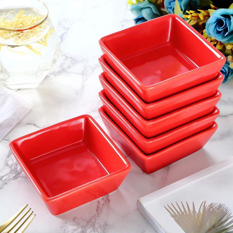 Red Ceramic Square Baking Ramekins Set