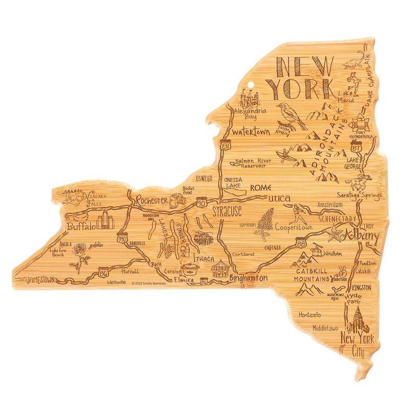 New York State Shaped Bamboo Cutting and Serving Board