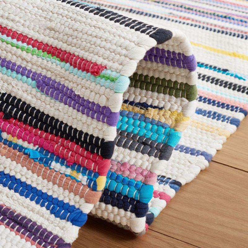 Rag Rug RAR126 Hand Woven Indoor Accent Rug - Ivory/Multi - 2'x3' - Safavieh.