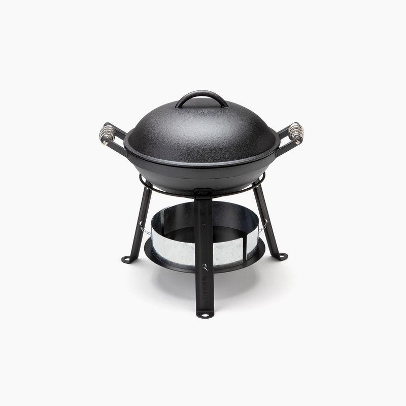 Barebones Black Cast Iron All-In-One Grill with Smoker